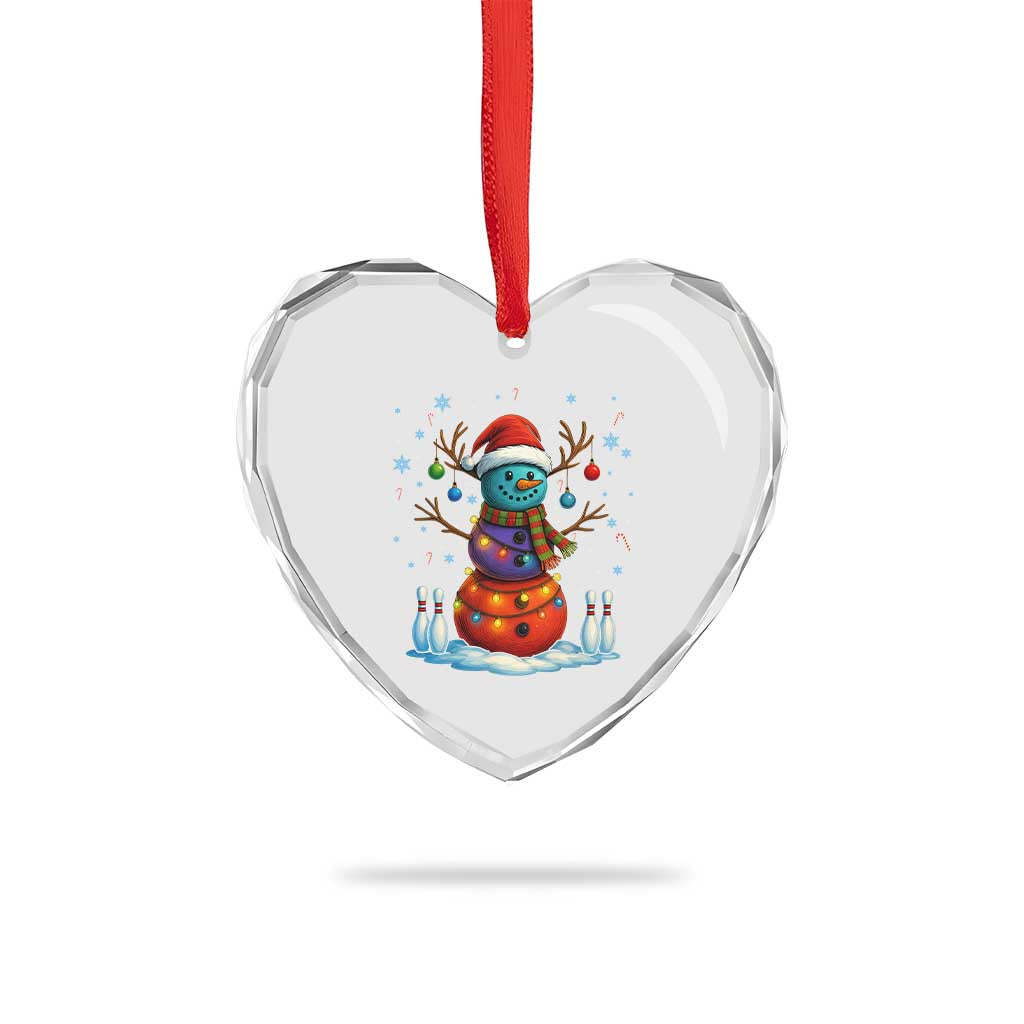 Funny Bowling Christmas Heart Crystal Glass Ornament Gift For Bowler TS12 Print Your Wear