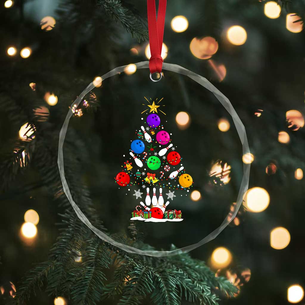 Funny Bowling Christmas Tree Lights Xmas Bowler Crystal Glass Ornament TS11 Print Your Wear