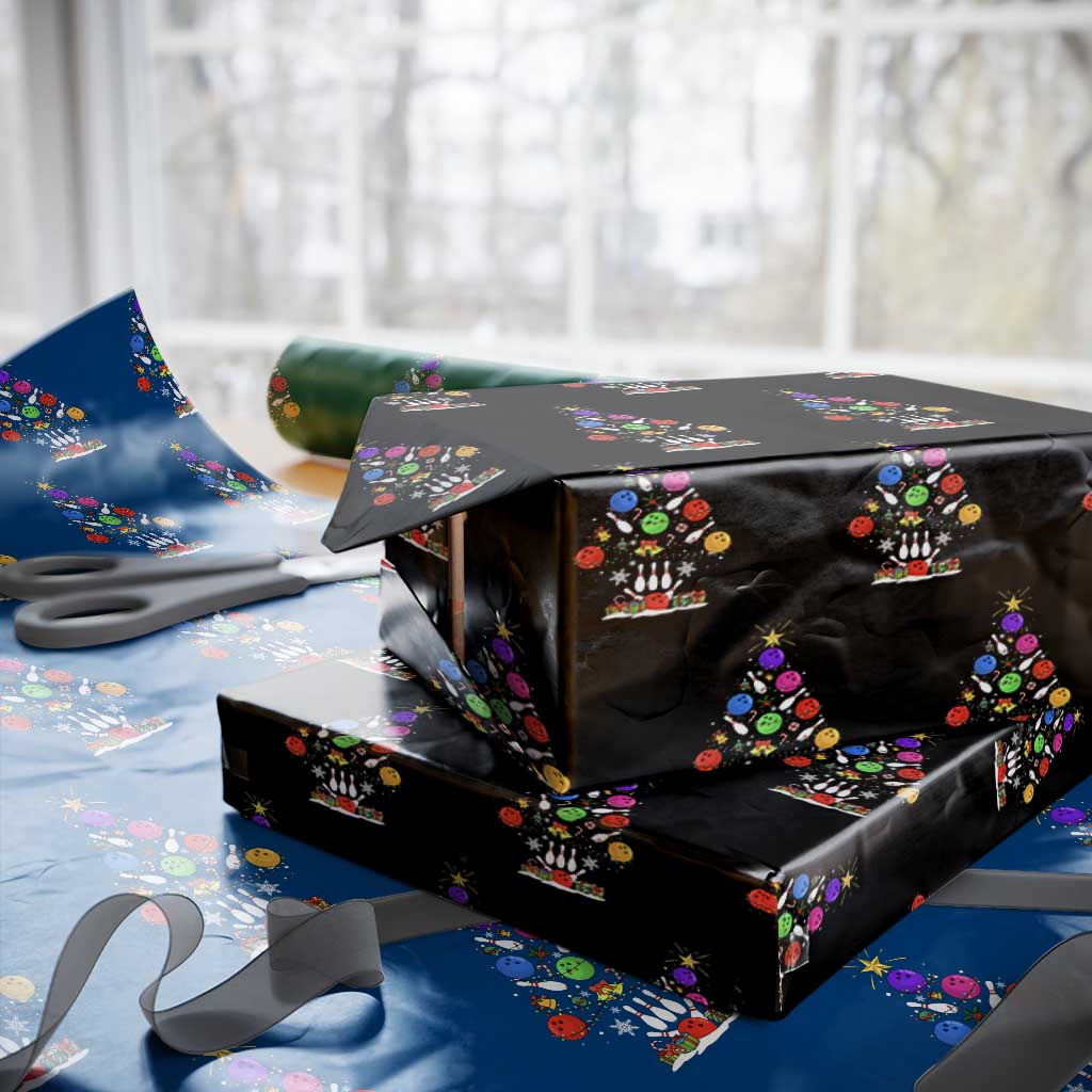 Funny Bowling Christmas Tree Lights Xmas Bowler Wrapping Paper Roll TS11 Black Print Your Wear