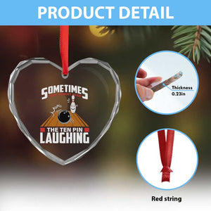 Funny Bowling Heart Crystal Glass Ornament Hear The Ten Pin Laughing Bowler TS02 Print Your Wear