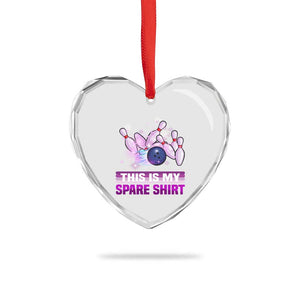 Funny Bowling Lover Heart Crystal Glass Ornament This Is My Spare Shirt Quote TS12 Print Your Wear