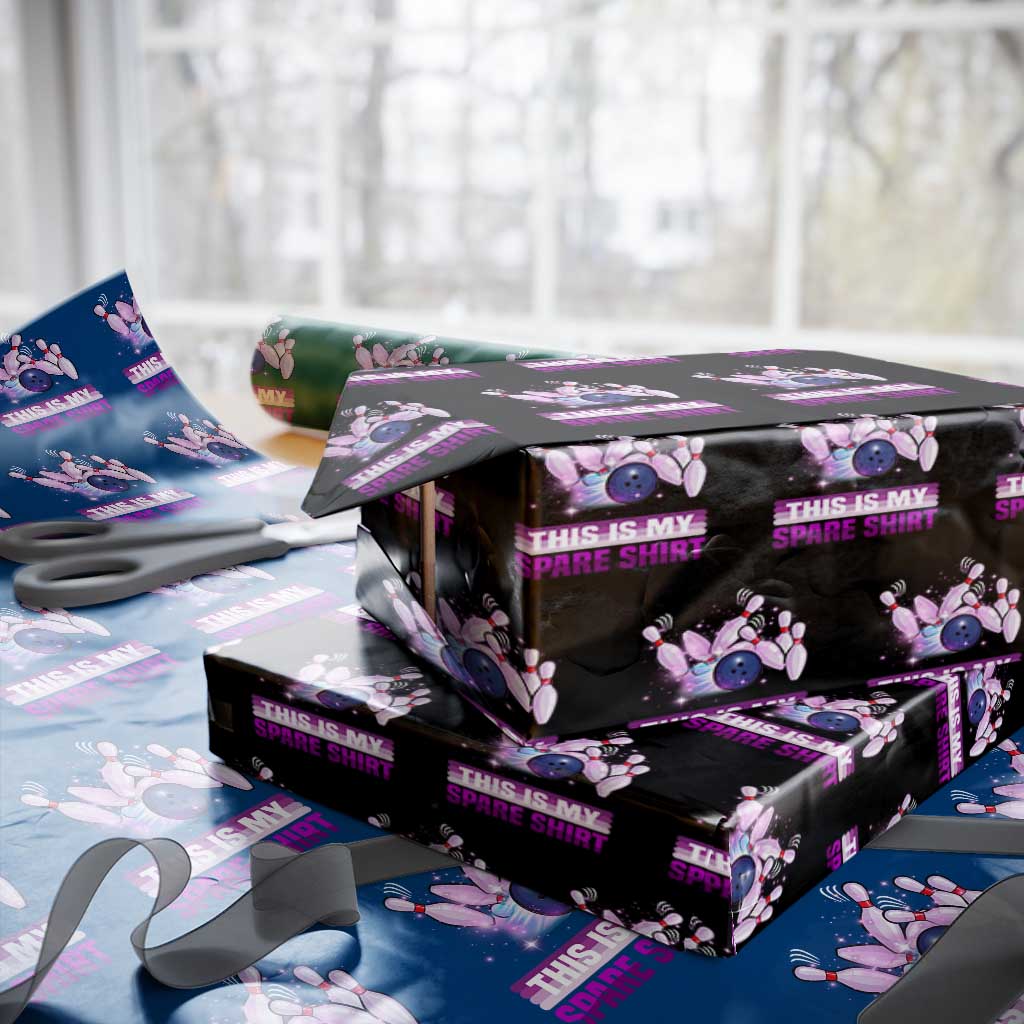 Funny Bowling Lover Wrapping Paper Roll This Is My Spare Shirt Quote TS12 Black Print Your Wear