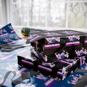 Funny Bowling Lover Wrapping Paper Roll This Is My Spare Shirt Quote TS12 Black Print Your Wear