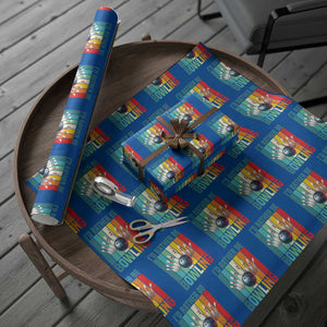 Funny Bowling Quote Wrapping Paper Roll Id Rather Be Bowling Gift TS12 Blue Print Your Wear