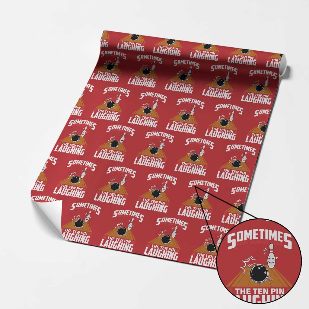 Funny Bowling Wrapping Paper Roll Hear The Ten Pin Laughing Bowler TS02 Red Print Your Wear