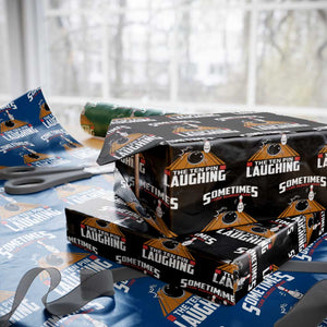 Funny Bowling Wrapping Paper Roll Hear The Ten Pin Laughing Bowler TS02 Black Print Your Wear