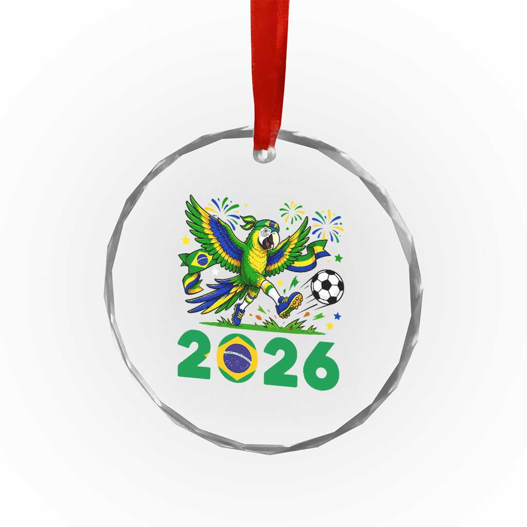 Funny Brazil Soccer Macaw Crystal Glass Ornament 2026 Football Fan Graphic TS12 Print Your Wear