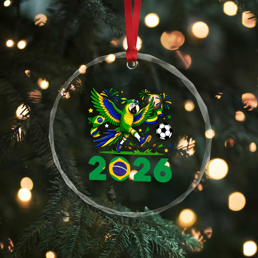 Funny Brazil Soccer Macaw Crystal Glass Ornament 2026 Football Fan Graphic TS12 Print Your Wear