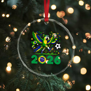 Funny Brazil Soccer Macaw Crystal Glass Ornament 2026 Football Fan Graphic TS12 Print Your Wear