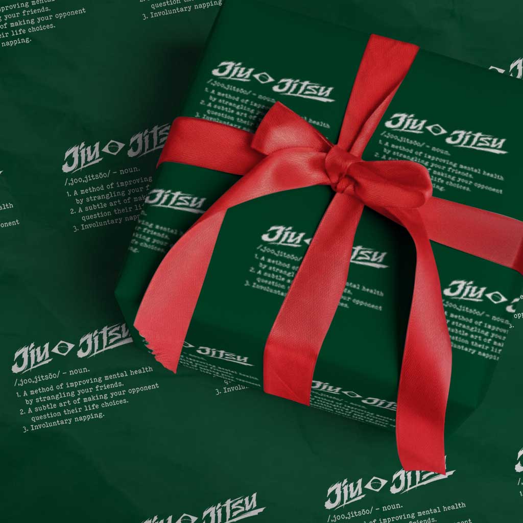 Funny Brazilian Jiu Jitsu Wrapping Paper Roll Jiujitsu Definition BJJ TS10 Green Print Your Wear