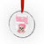 Funny Breast Cancer Survivor Crystal Glass Ornament Im Kicking Cancers Ass Pink Ribbon Skull TS10 Transparent Glass 3'' Circle Print Your Wear