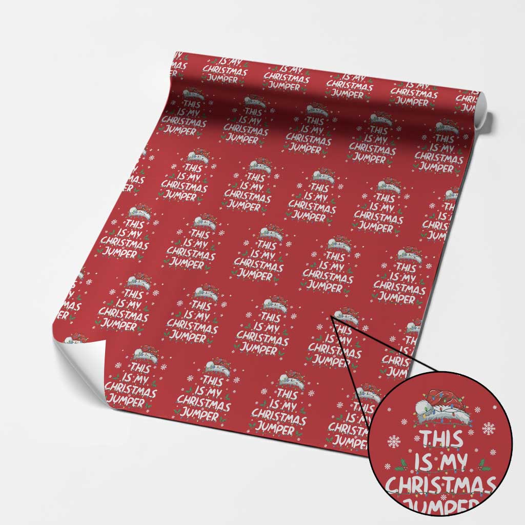 Funny British Christmas Wrapping Paper Roll This Is My Christmas Jumper TS11 Red Print Your Wear