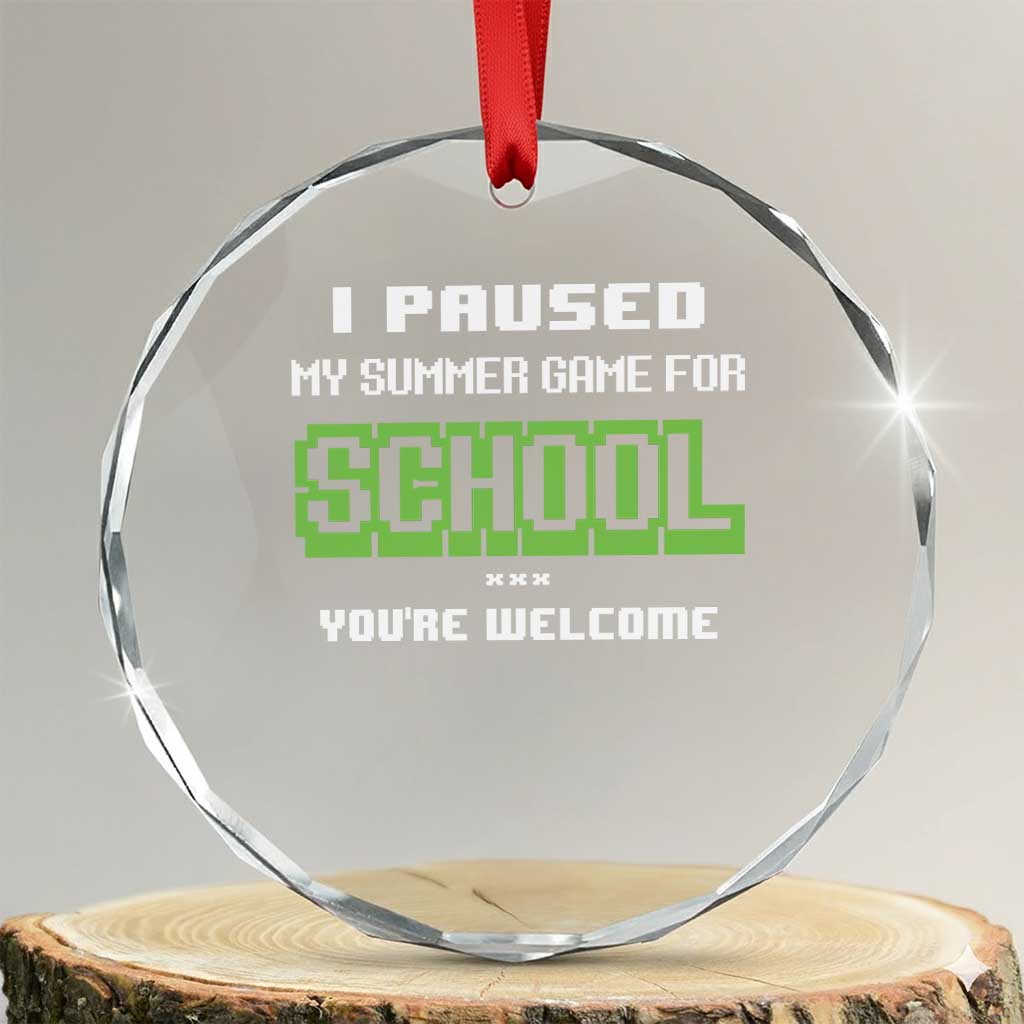 Funny Bruh Back To School Crystal Glass Ornament Here We Go Again Happy First Day Of School TS10 Transparent Glass 3'' Circle Print Your Wear