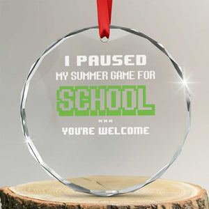 Funny Bruh Back To School Crystal Glass Ornament Here We Go Again Happy First Day Of School TS10 Transparent Glass 3'' Circle Print Your Wear