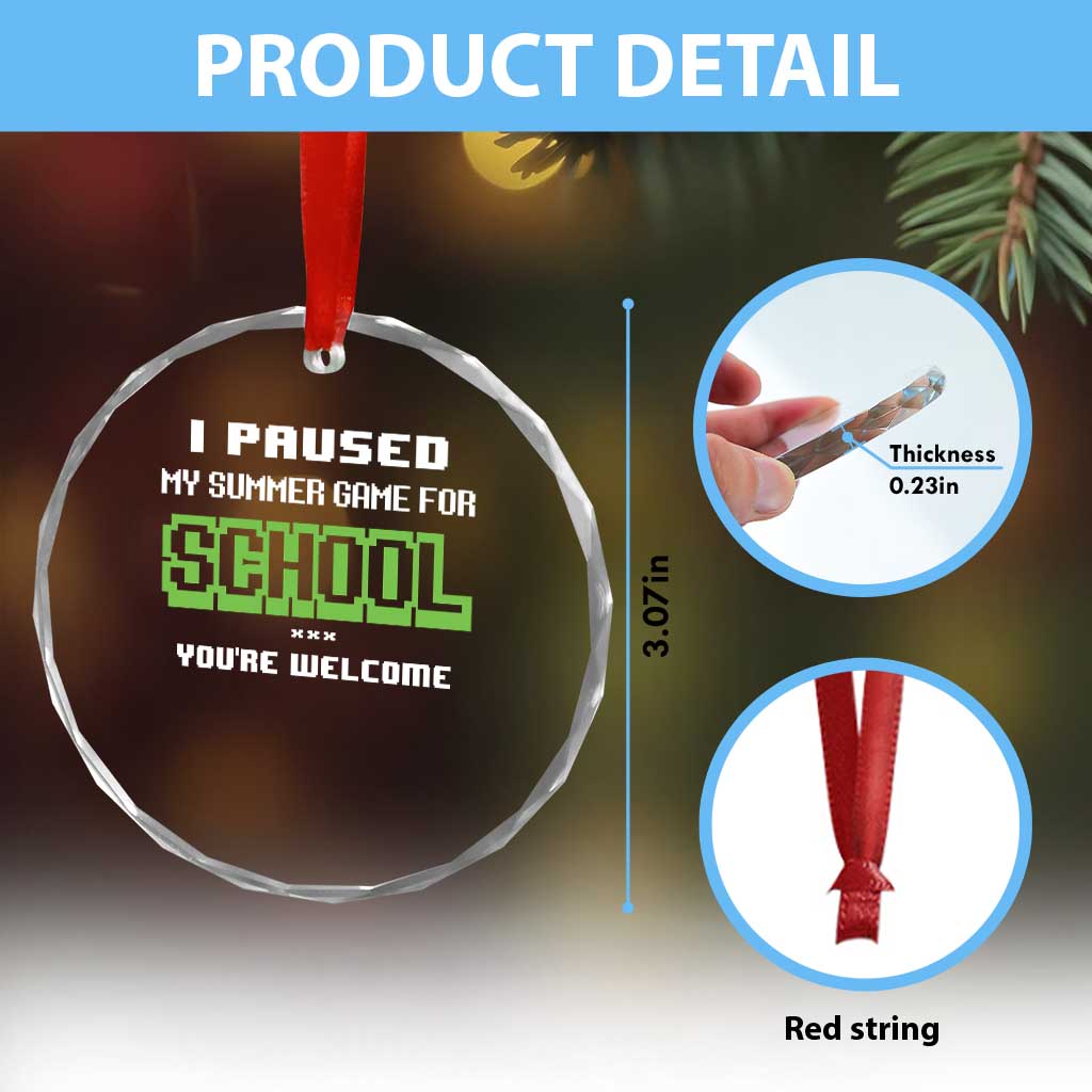 Funny Bruh Back To School Crystal Glass Ornament Here We Go Again Happy First Day Of School TS10 Print Your Wear