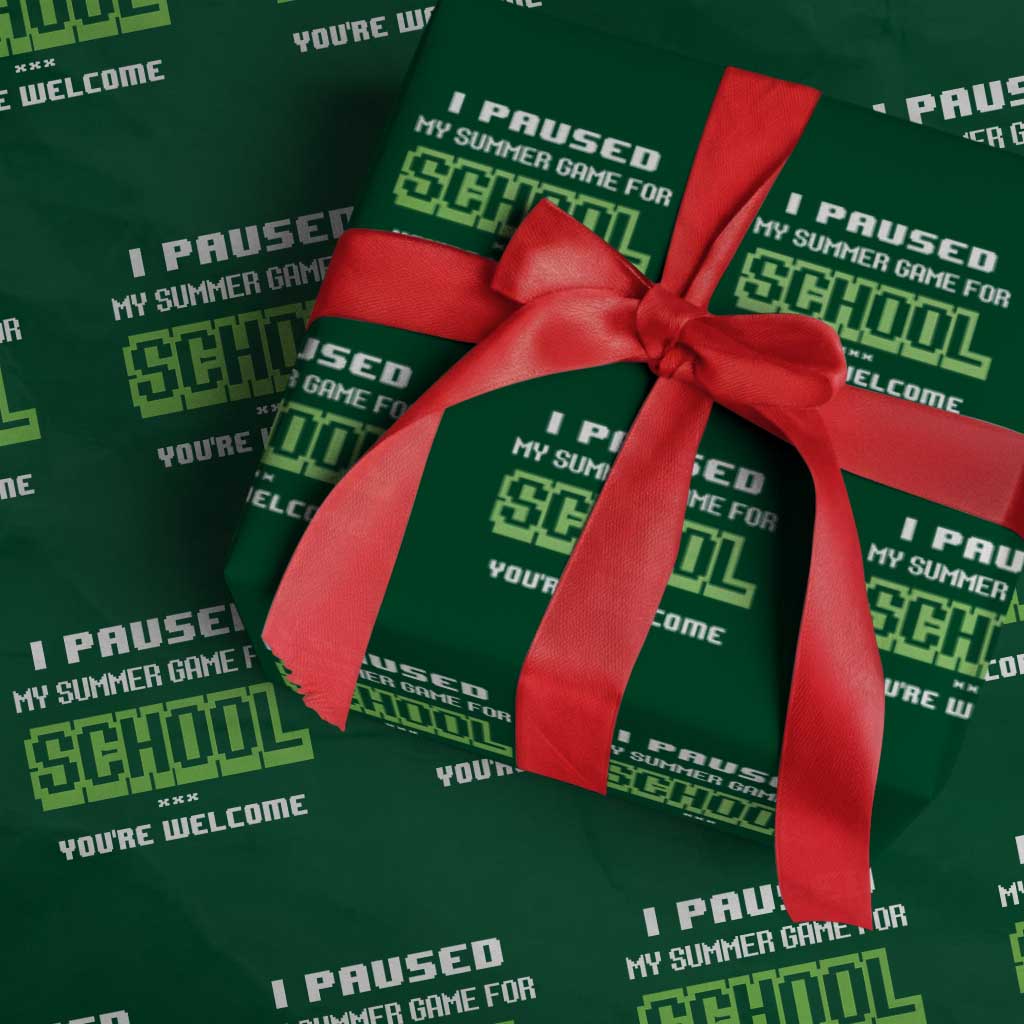 Funny Bruh Back To School Wrapping Paper Roll Here We Go Again Happy First Day Of School TS10 Green Print Your Wear