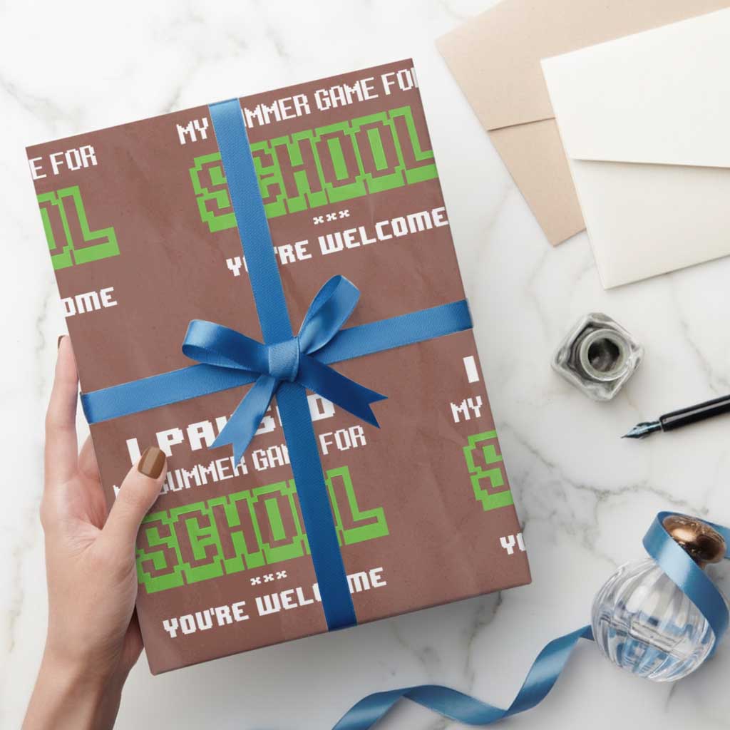 Funny Bruh Back To School Wrapping Paper Roll Here We Go Again Happy First Day Of School TS10 Mocha Print Your Wear