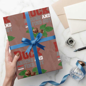 Funny Buck Around And Find Out Wrapping Paper Roll Ohio Home Buckeye Quote State TS11 Mocha Print Your Wear