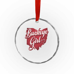 Funny Buckeye Girl Crystal Glass Ornament Red Map Of Ohio State TS11 Print Your Wear