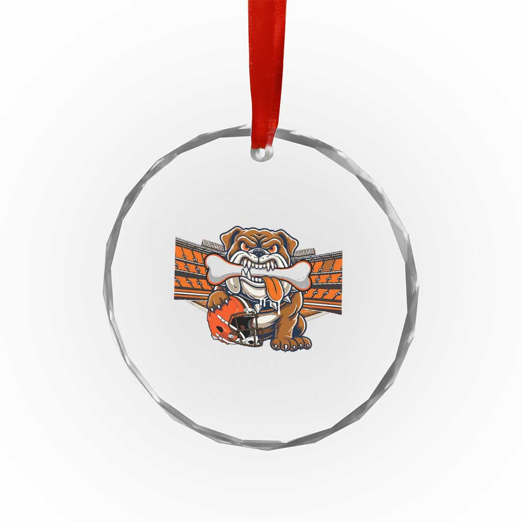 Funny Bulldog Football Lover Crystal Glass Ornament Game Day Fan Lifestyle TS12 Print Your Wear