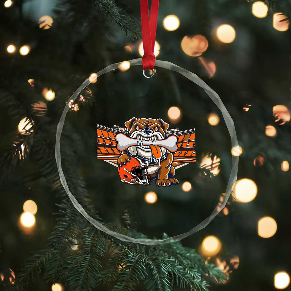 Funny Bulldog Football Lover Crystal Glass Ornament Game Day Fan Lifestyle TS12 Print Your Wear