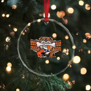 Funny Bulldog Football Lover Crystal Glass Ornament Game Day Fan Lifestyle TS12 Print Your Wear