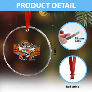 Funny Bulldog Football Lover Crystal Glass Ornament Game Day Fan Lifestyle TS12 Print Your Wear