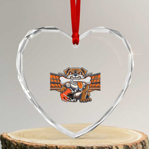 Funny Bulldog Football Lover Heart Crystal Glass Ornament Game Day Fan Lifestyle TS12 Transparent Glass 3'' Heart Print Your Wear