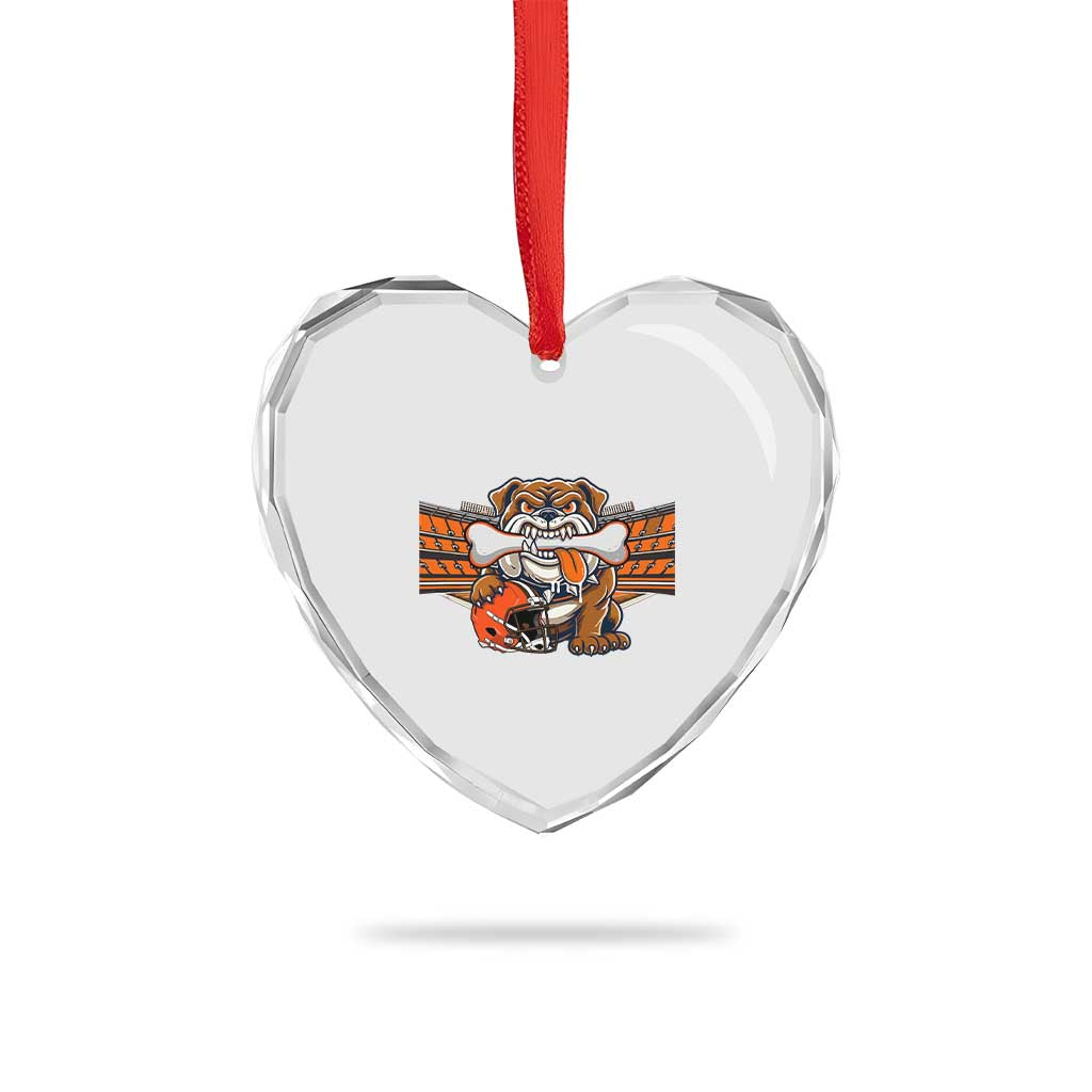 Funny Bulldog Football Lover Heart Crystal Glass Ornament Game Day Fan Lifestyle TS12 Print Your Wear