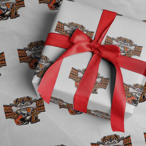 Funny Bulldog Football Lover Wrapping Paper Roll Game Day Fan Lifestyle TS12 White Print Your Wear