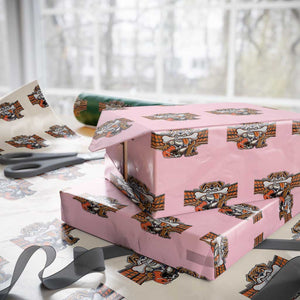 Funny Bulldog Football Lover Wrapping Paper Roll Game Day Fan Lifestyle TS12 Light Pink Print Your Wear
