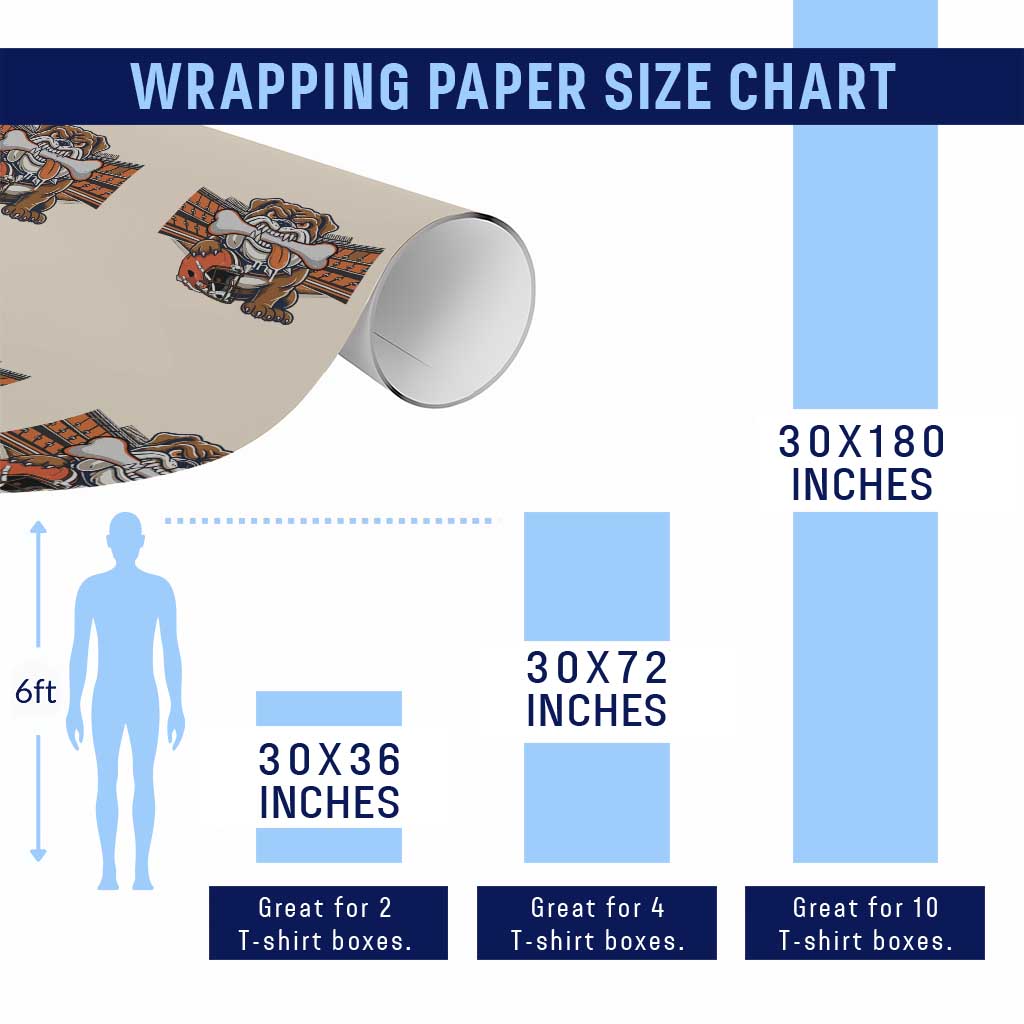 Funny Bulldog Football Lover Wrapping Paper Roll Game Day Fan Lifestyle TS12 Print Your Wear
