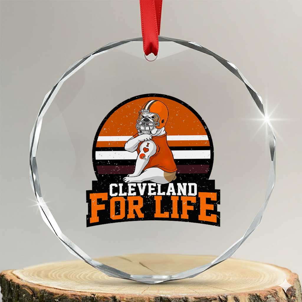 Funny Bulldog Game Day Crystal Glass Ornament Cleveland For Life TS12 Transparent Glass 3'' Circle Print Your Wear