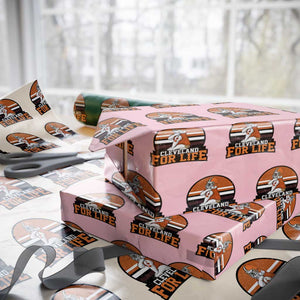 Funny Bulldog Game Day Wrapping Paper Roll Cleveland For Life TS12 Light Pink Print Your Wear