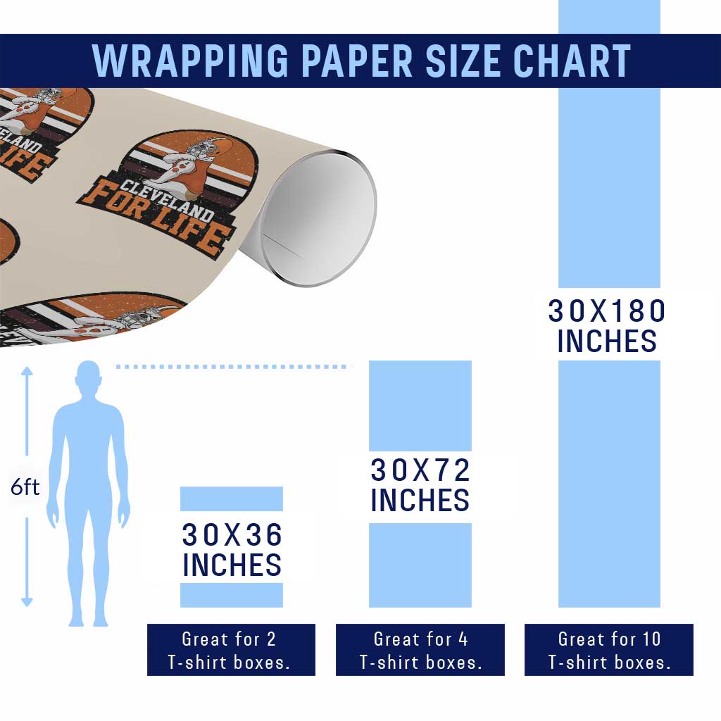 Funny Bulldog Game Day Wrapping Paper Roll Cleveland For Life TS12 Print Your Wear