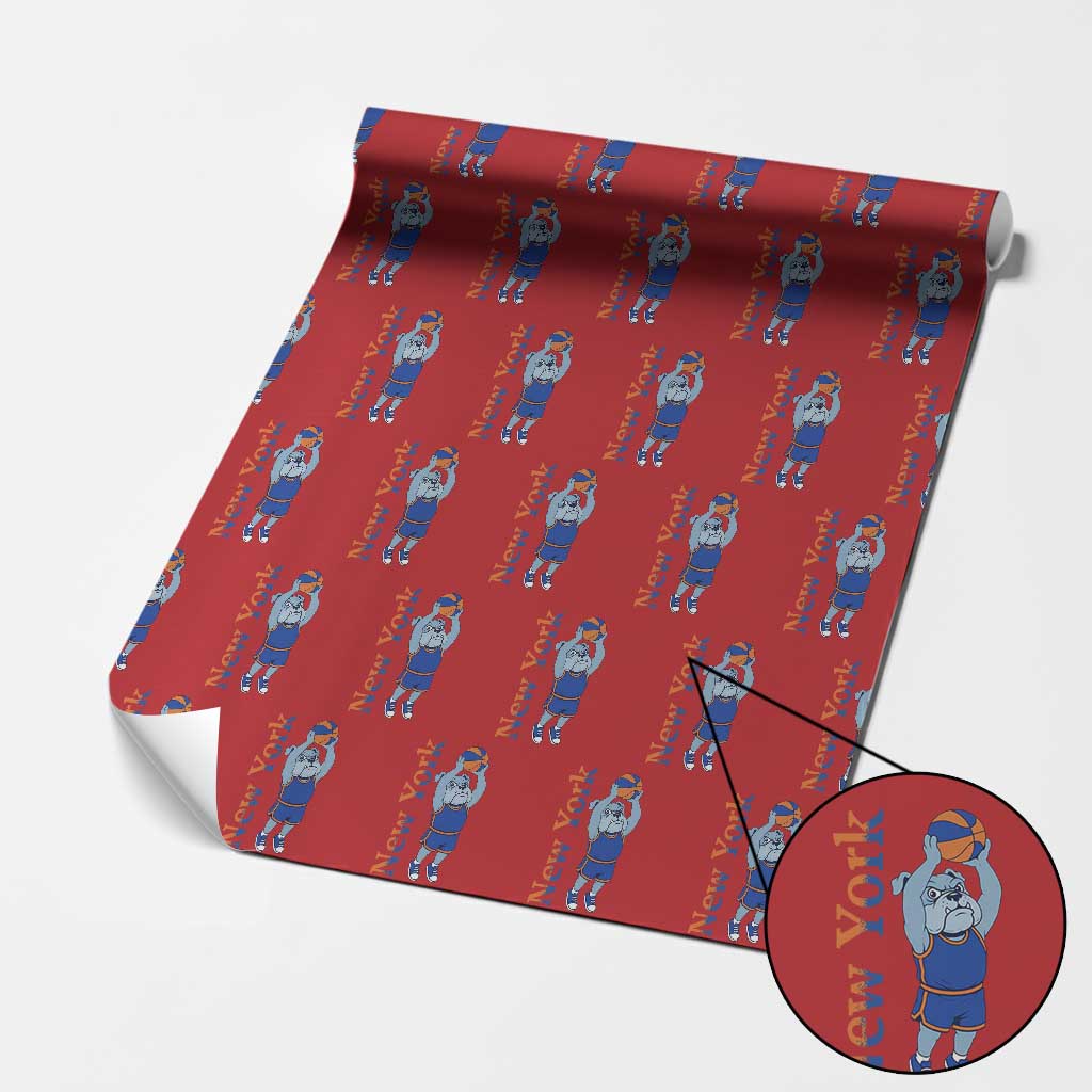Funny Bulldog Playing Basketball Wrapping Paper Roll New York Pride