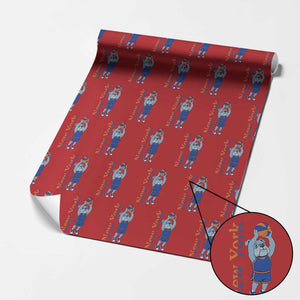 Funny Bulldog Playing Basketball Wrapping Paper Roll New York Pride