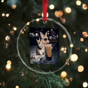Funny Bunny Drinking Diet Coke Crystal Glass Ornament Vintage 90s Graphic Meme TS14 Print Your Wear