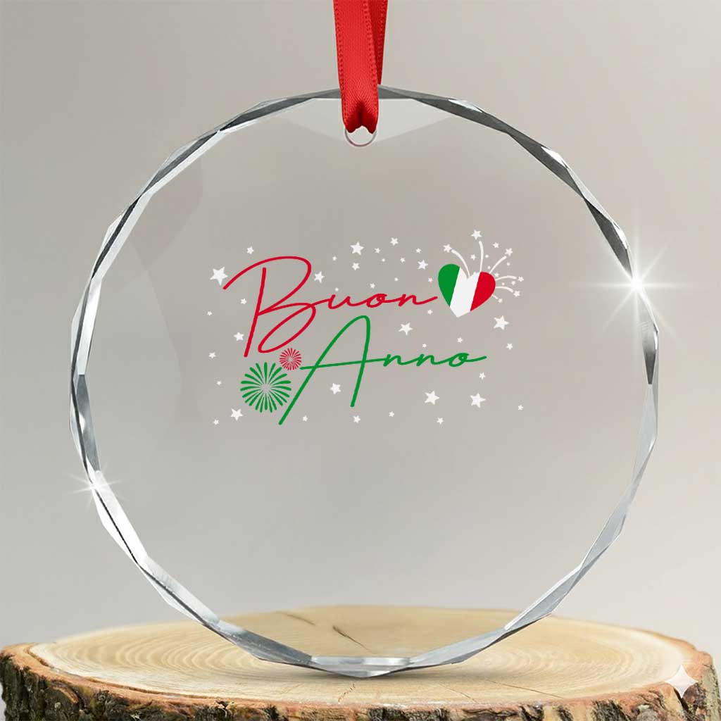 Funny Buon Anno Itlalian New Year Crystal Glass Ornament TS11 Transparent Glass 3'' Circle Print Your Wear