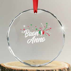 Funny Buon Anno Itlalian New Year Crystal Glass Ornament Italy Heart TS11 Transparent Glass 3'' Circle Print Your Wear