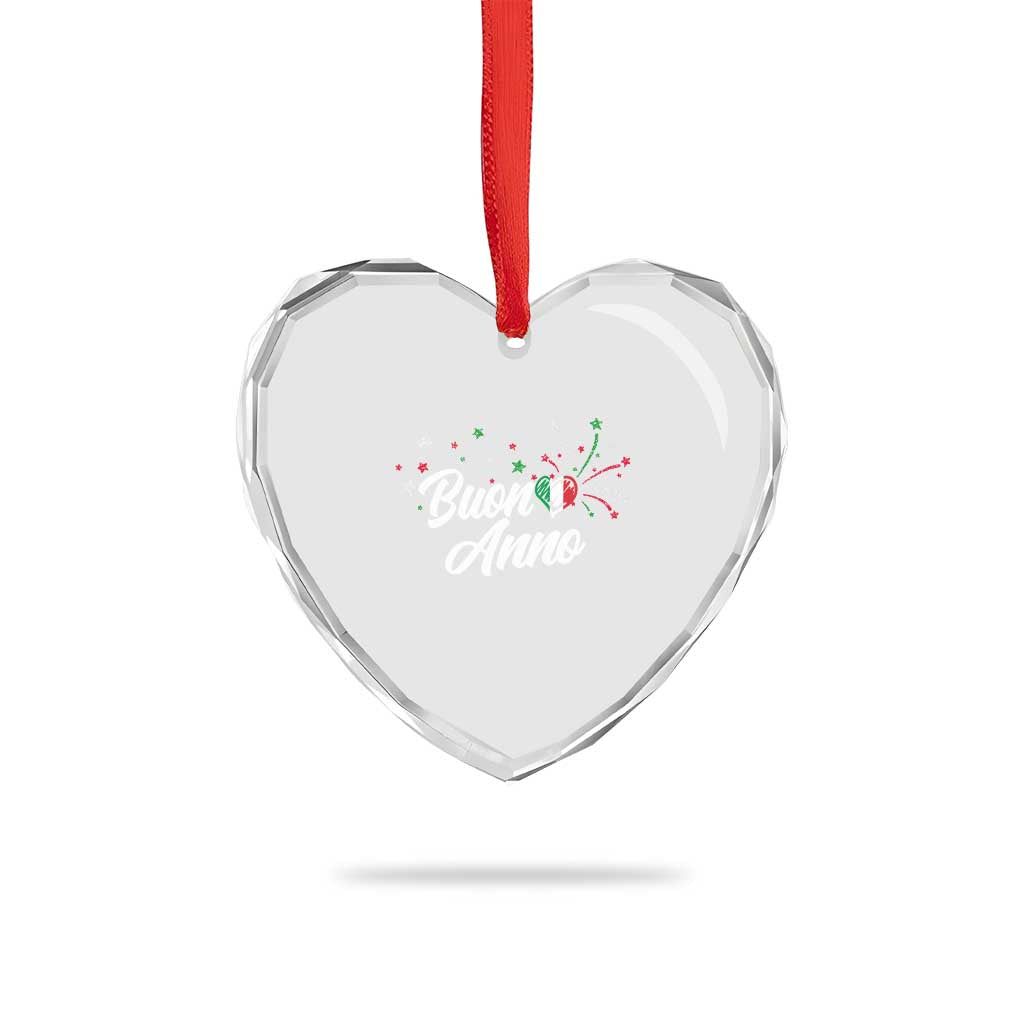 Funny Buon Anno Itlalian New Year Heart Crystal Glass Ornament Italy Heart TS11 Print Your Wear