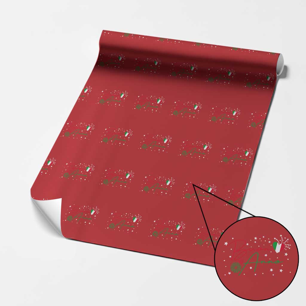 Funny Buon Anno Itlalian New Year Wrapping Paper Roll TS11 Red Print Your Wear