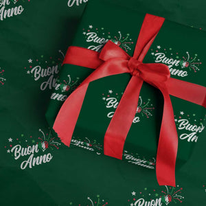 Funny Buon Anno Itlalian New Year Wrapping Paper Roll Italy Heart TS11 Green Print Your Wear