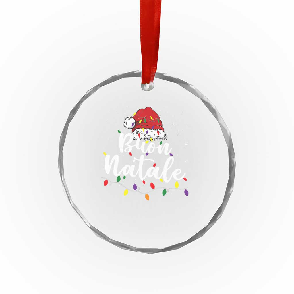 Funny Buon Natale Crystal Glass Ornament Italian Christmas Italy Pride Santa Hat TS11 Print Your Wear