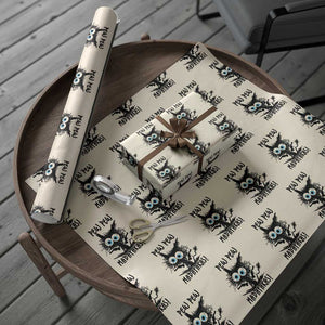 Funny Burnt Cat Wrapping Paper Roll Pew Pew Madafakas TS02 Beige Print Your Wear