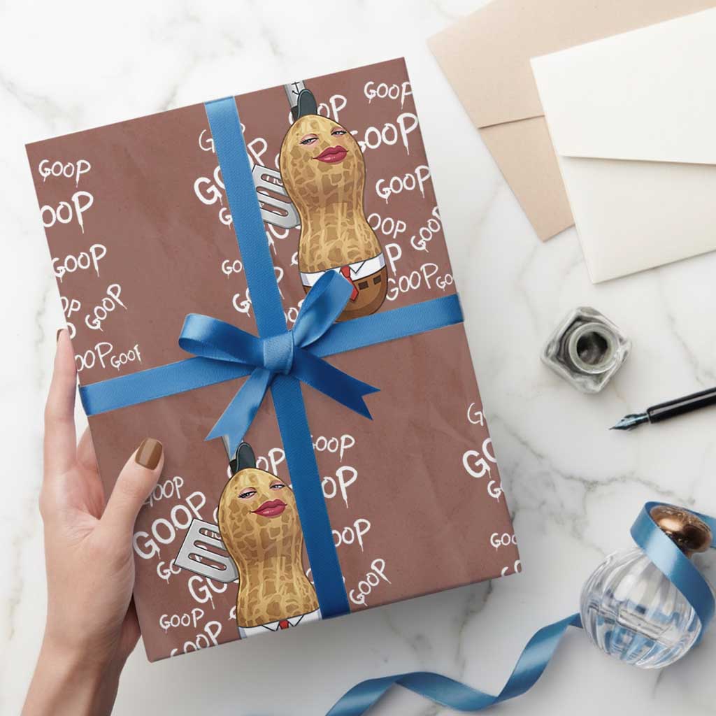 Funny Burnt Peanut Bungulator Wrapping Paper Roll Mhmmm Goop Goop TS14 Mocha Print Your Wear