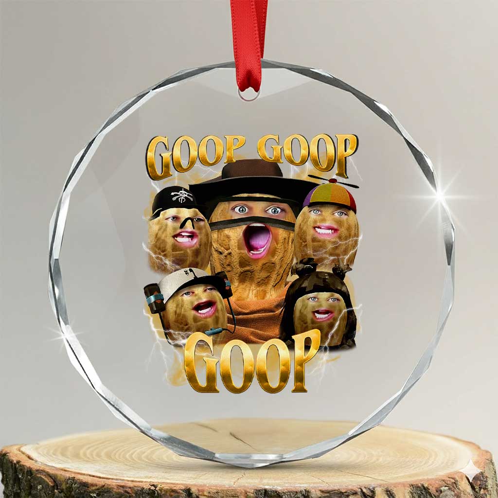Funny Burnt Peanut Goop Crystal Glass Ornament Bungulato 90s Bootleg TS14 Transparent Glass 3'' Circle Print Your Wear