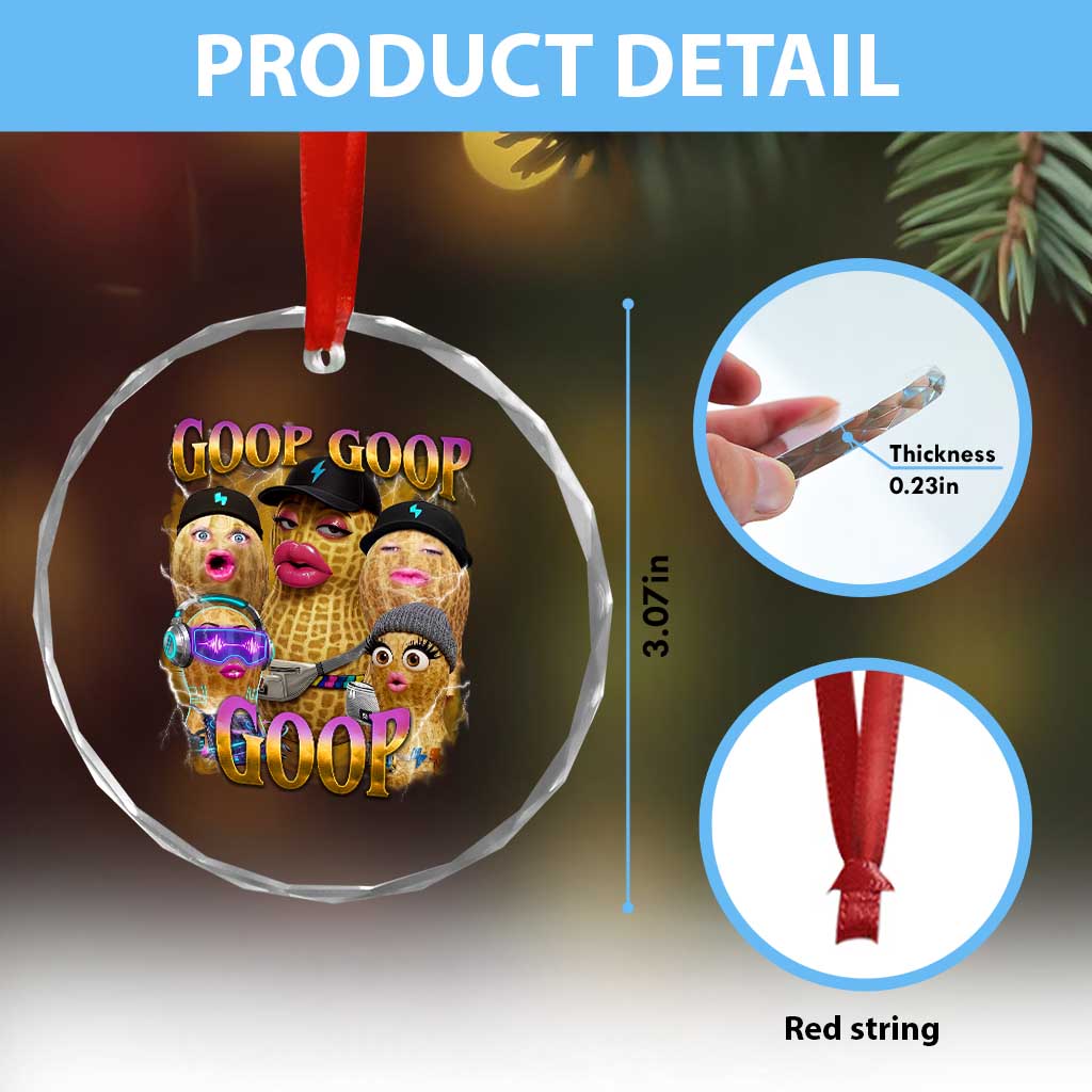 Funny Burnt Peanut Goop Crystal Glass Ornament Bungulato 90s Bootleg Meme Trendy TS14 Print Your Wear