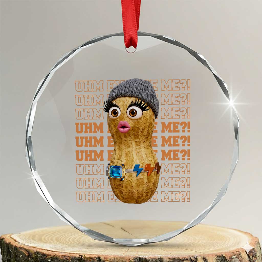 Funny Burnt Peanut Goop Crystal Glass Ornament Uhm Excuse Me TS14 Transparent Glass 3'' Circle Print Your Wear