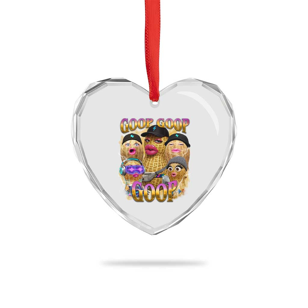 Funny Burnt Peanut Goop Heart Crystal Glass Ornament Bungulato 90s Bootleg Meme Trendy TS14 Print Your Wear